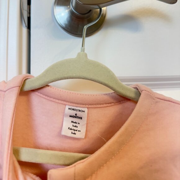 NORDSTROM Cozy Ruffle Romper in Pink Misty Size 6 Months - Picture 3 of 4